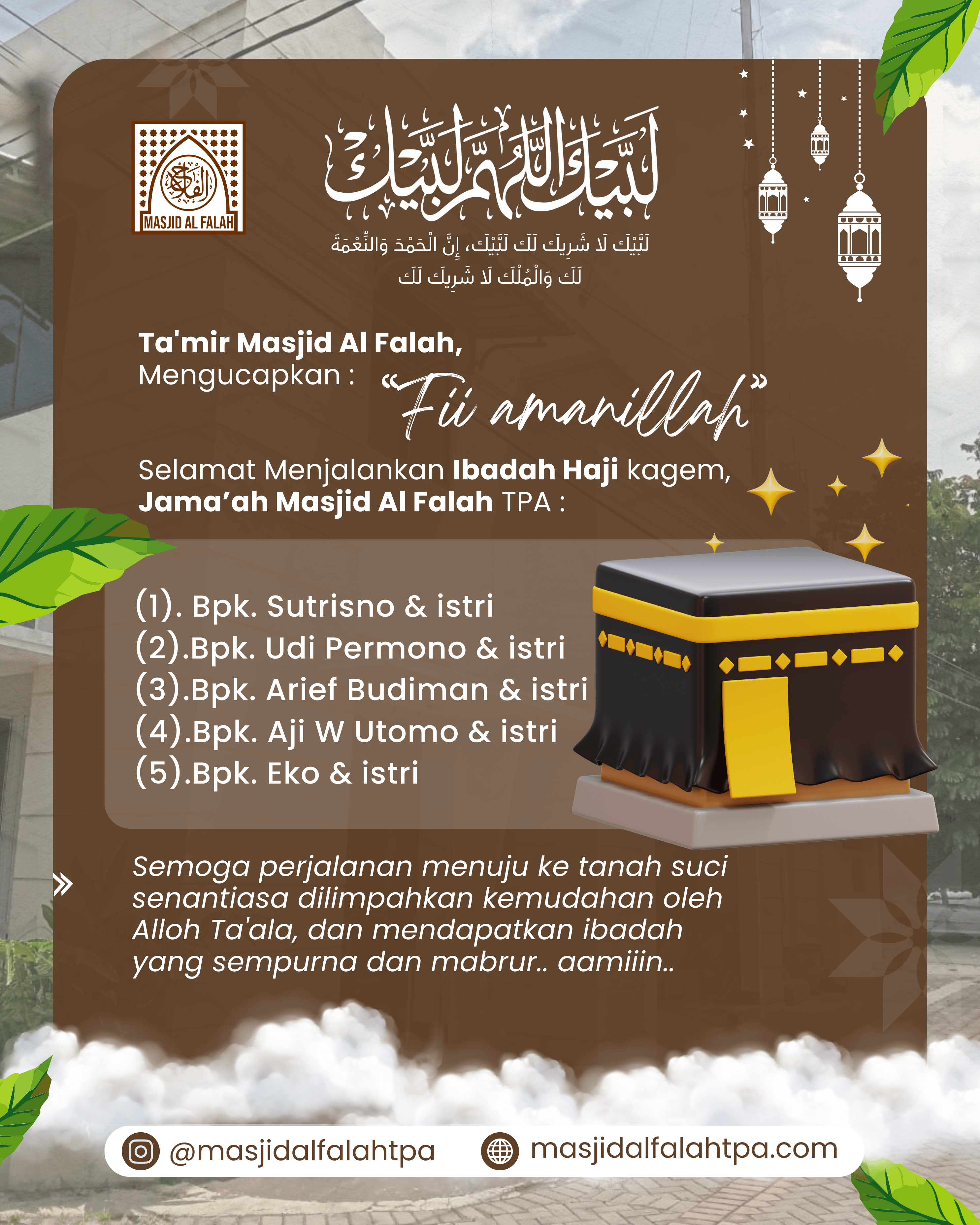 Selamat Menjalankan Ibadah Haji Jama'ah Masjid Al Falah TPA